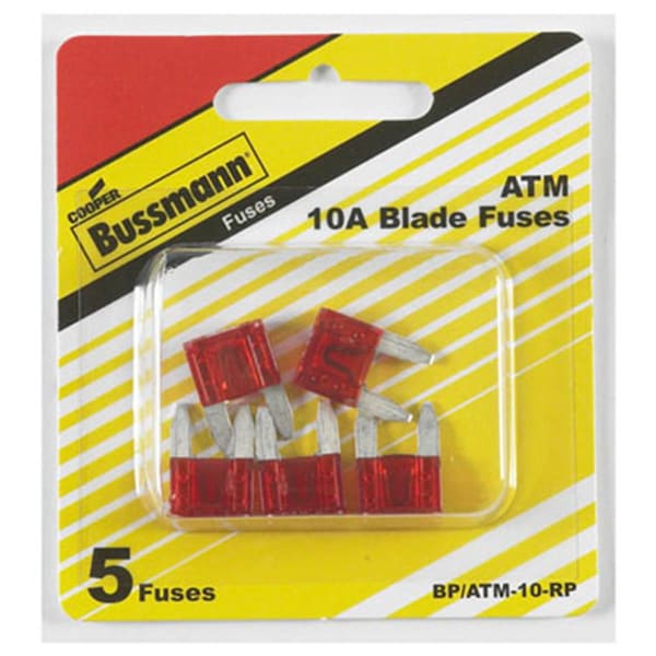 Eaton Bussmann BP-ATM-10-RP 10 Amp RED Auto Fuse, 5PK 157663 - main
